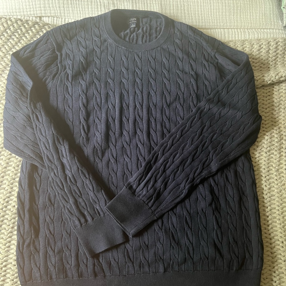 Men's Navy Cable Knit Sweater